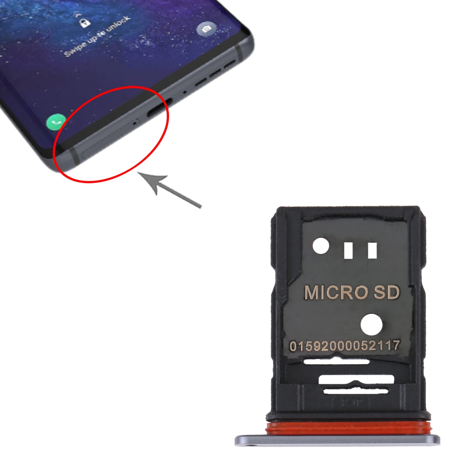 Plateau support SIM / Micro SD TCL 20 Pro 5G Gris