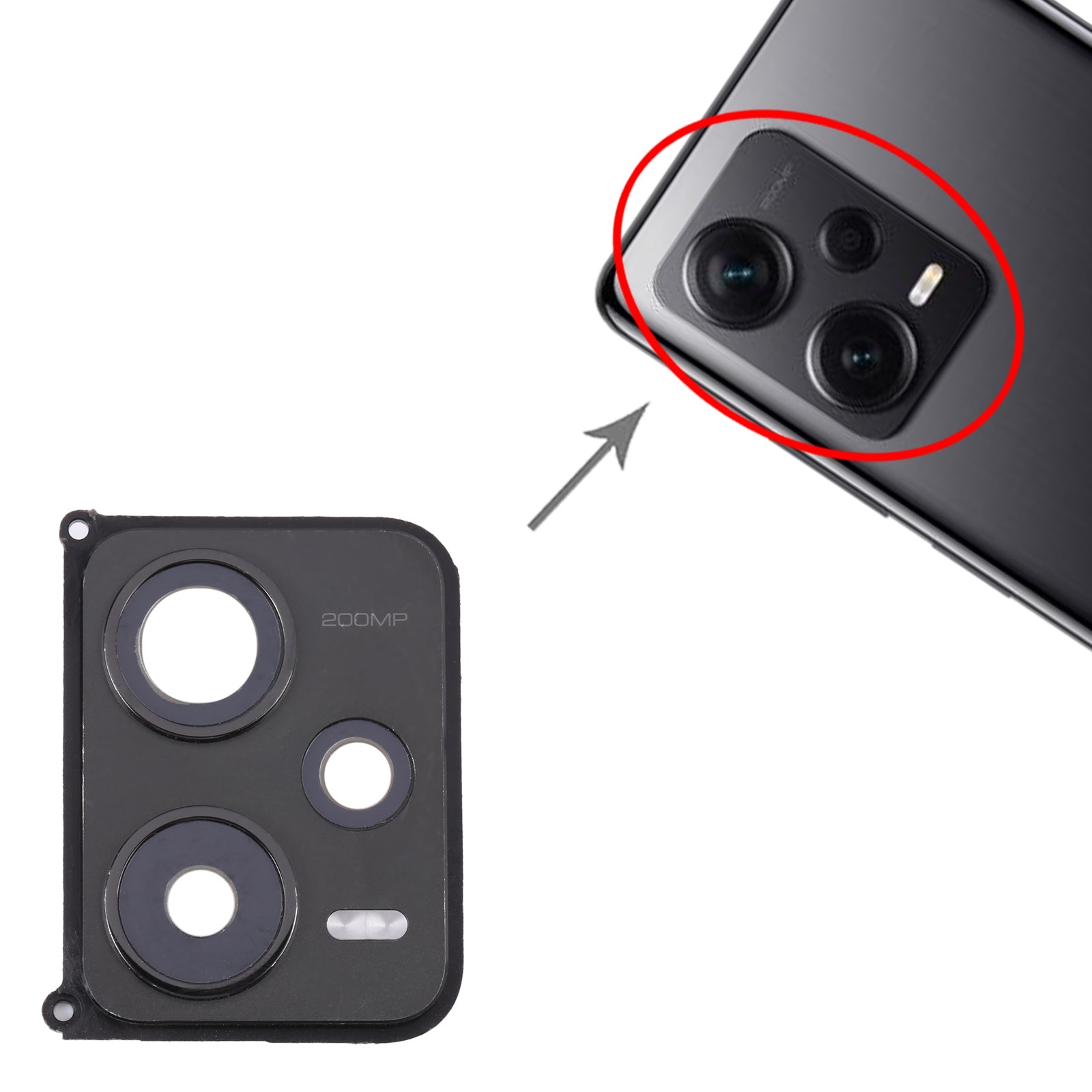 Rear Camera Lens Cover Xiaomi Redmi Note 12 Pro+ Black
