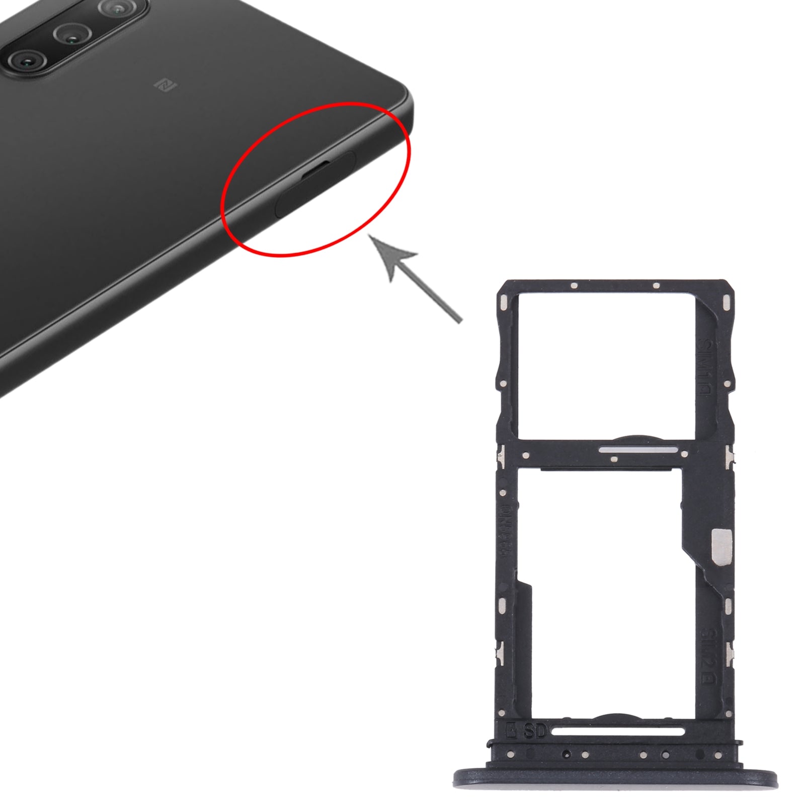 Bandeja Porta SIM / Micro SD Sony Xperia 10 IV Negro