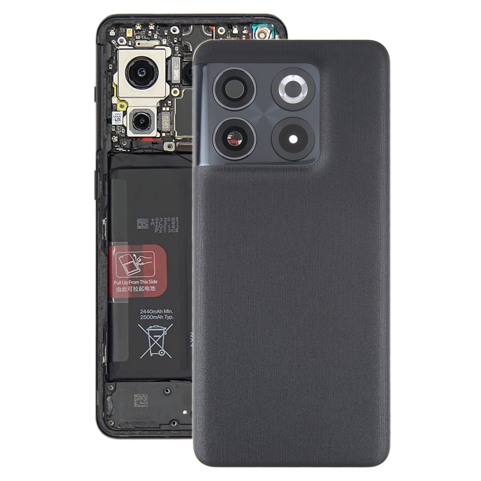 Tapa Bateria Back Cover + Lente Camara Trasera OnePlus 10T Negro