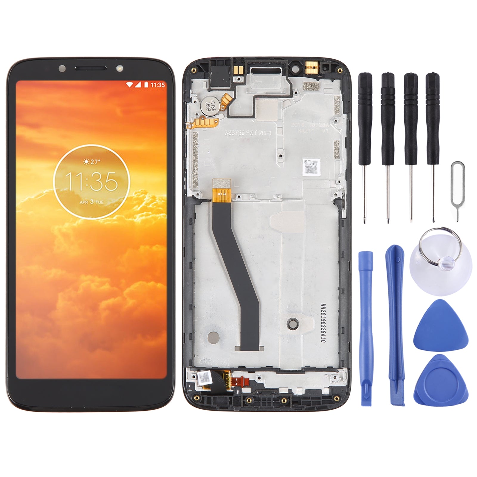 Ecran Complet + Tactile + Châssis Motorola Moto E5 Play Go Noir