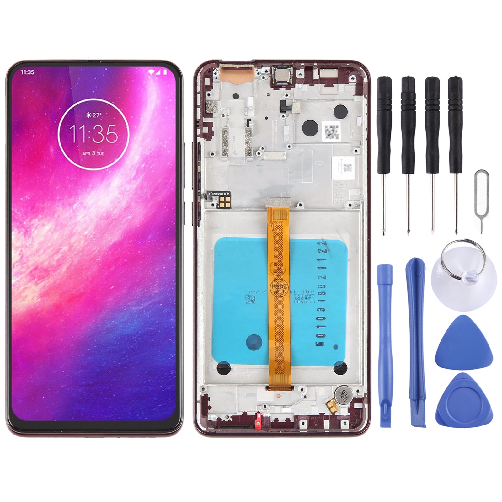 Ecran Complet + Tactile + Châssis Motorola Moto One Hyper Rouge