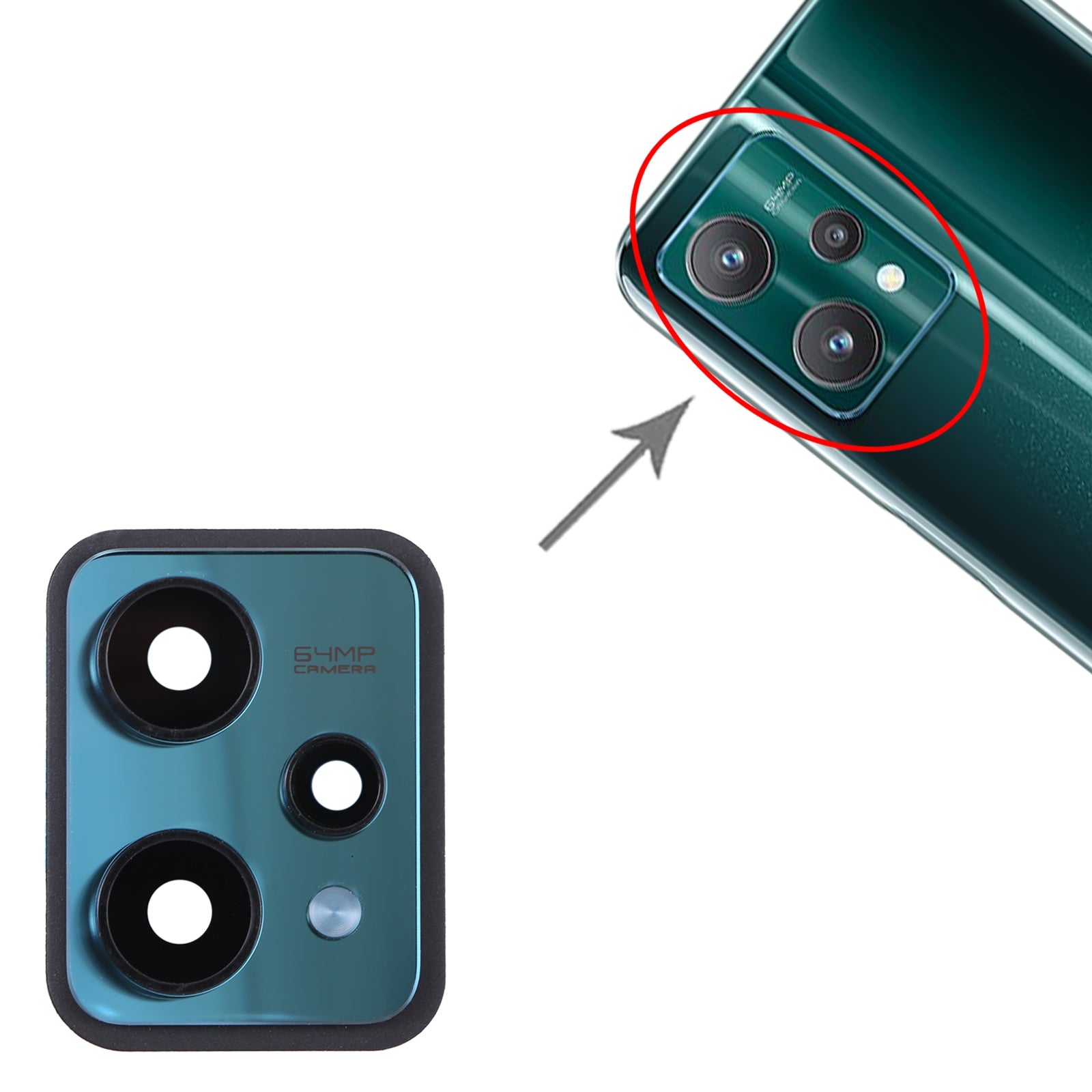 Realme 9 Pro Rear Camera Lens Cover Green