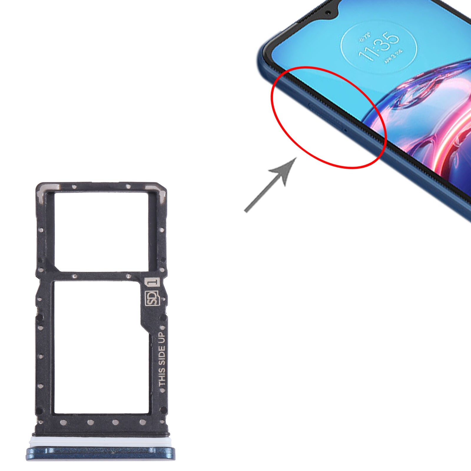 Bandeja Porta SIM / Micro SD Motorola Moto E 2020 Azul