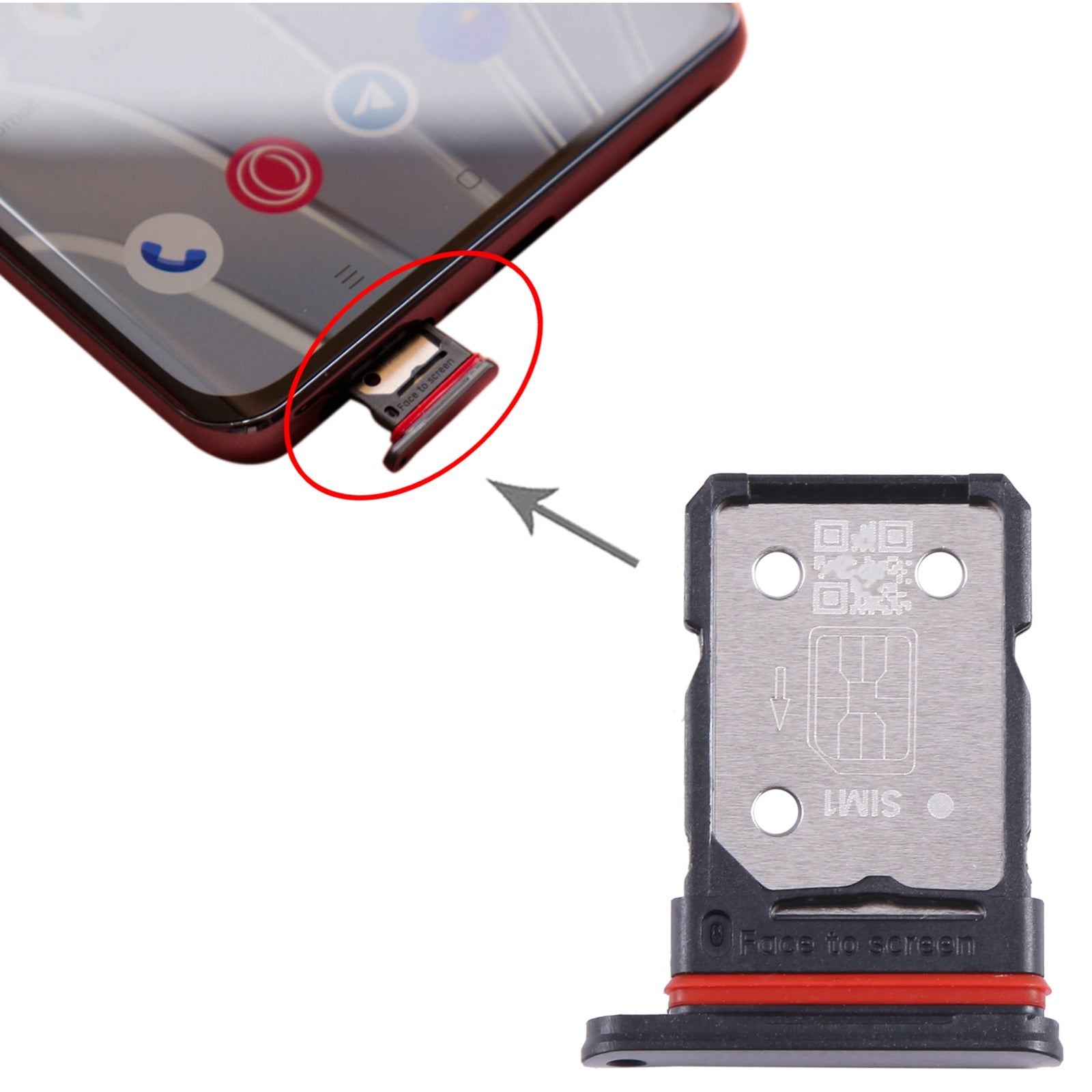 SIM Holder Tray DUAL SIM OnePlus 11R CPH2487 Black