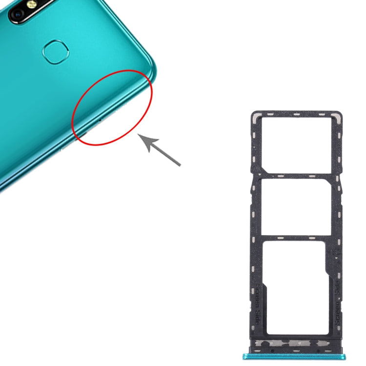 SIM Card Tray + SIM Tard Bandeil + Micro SD Card Tray For Infinix Hot 9 Pro (Green)