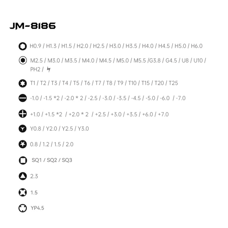 Jakemy JM-8186 83 en 1 juego de Destornillador Magnético (Blanco)
