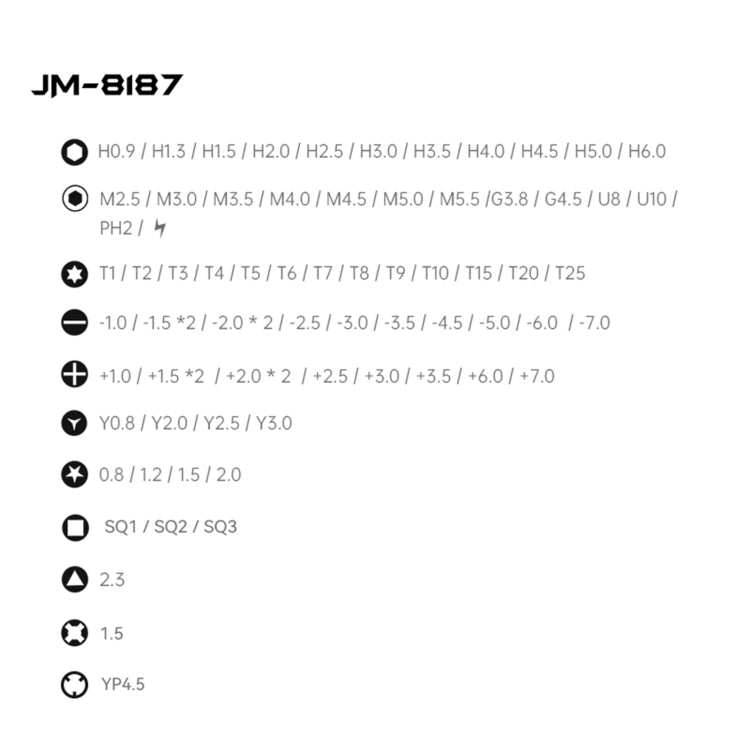Jakemy JM-8187 83 en 1 juego de Destornillador Magnético