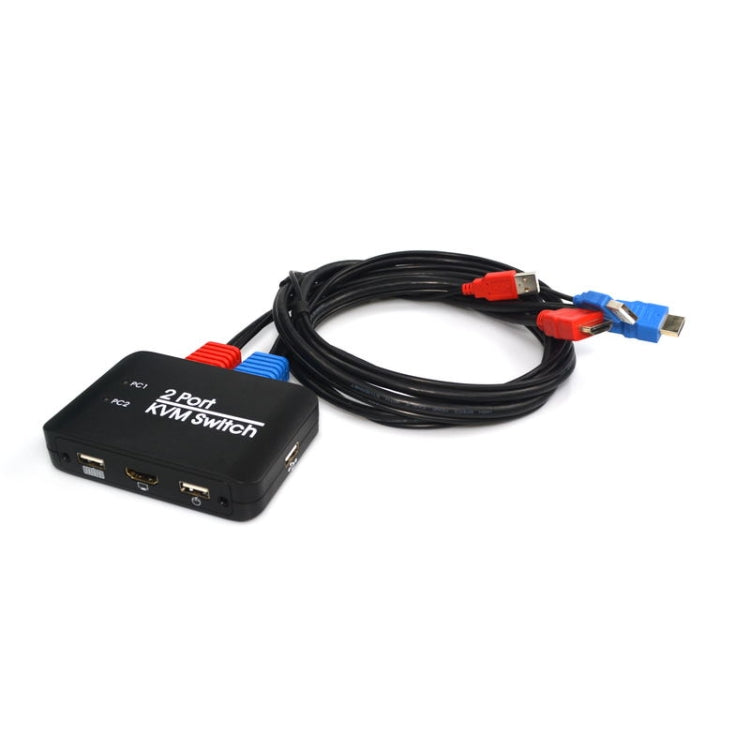 Commutateur KVM HDMI USB 2 ports câblé pour moniteur clavier souris commutateur HDMI prise en charge de la lecture de disque U