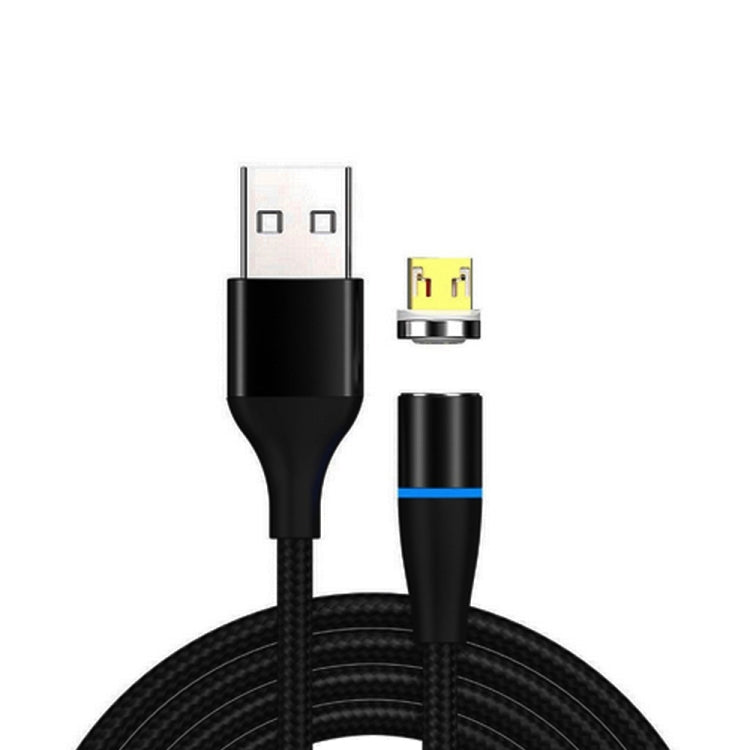 3A USB a Micro USB Carga Rápida + 480 Mbps Transmisión de Datos Teléfono Móvil Succión Magnética Carga Rápida Cable de Datos Longitud del Cable: 1 m (Negro)