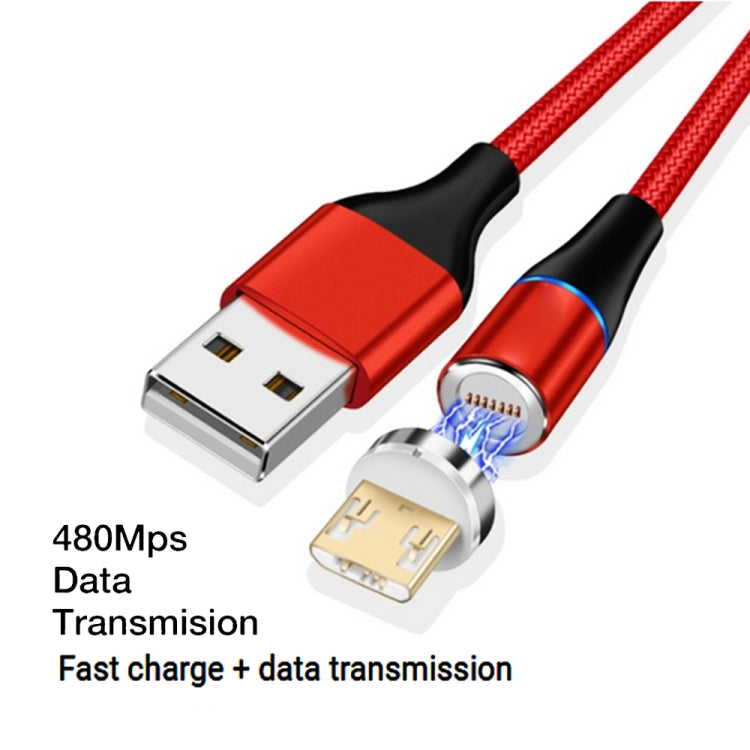 3A USB a Micro USB Carga Rápida + 480 Mbps Transmisión de Datos Teléfono Móvil Succión Magnética Carga Rápida Cable de Datos Longitud del Cable: 1 m (Rojo)