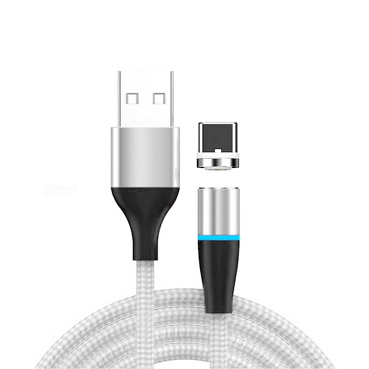3A USB a USB-C / Tipo-C Carga Rápida + 480 Mbps Transmisión de Datos Teléfono Móvil Succión Magnética Carga Rápida Cable de Datos Longitud del Cable: 1 m (Plata)