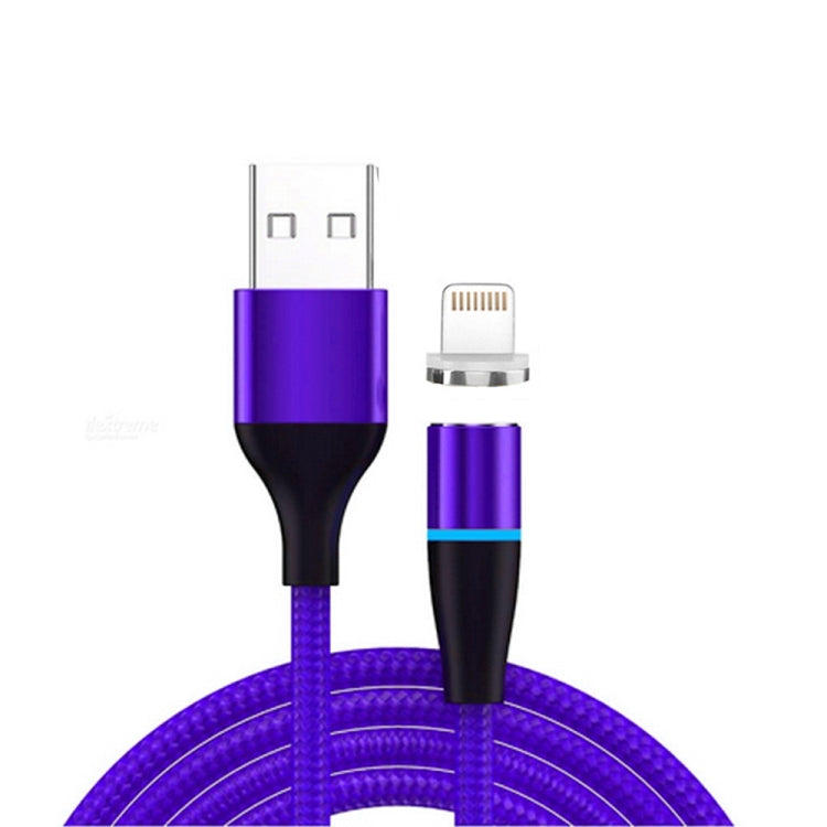 3A USB a Carga Rápida de 8 Pines + 480Mbps Transmisión de Datos Teléfono Móvil Succión Magnética Carga Rápida Cable de Datos Longitud del Cable: 1 m (Azul)