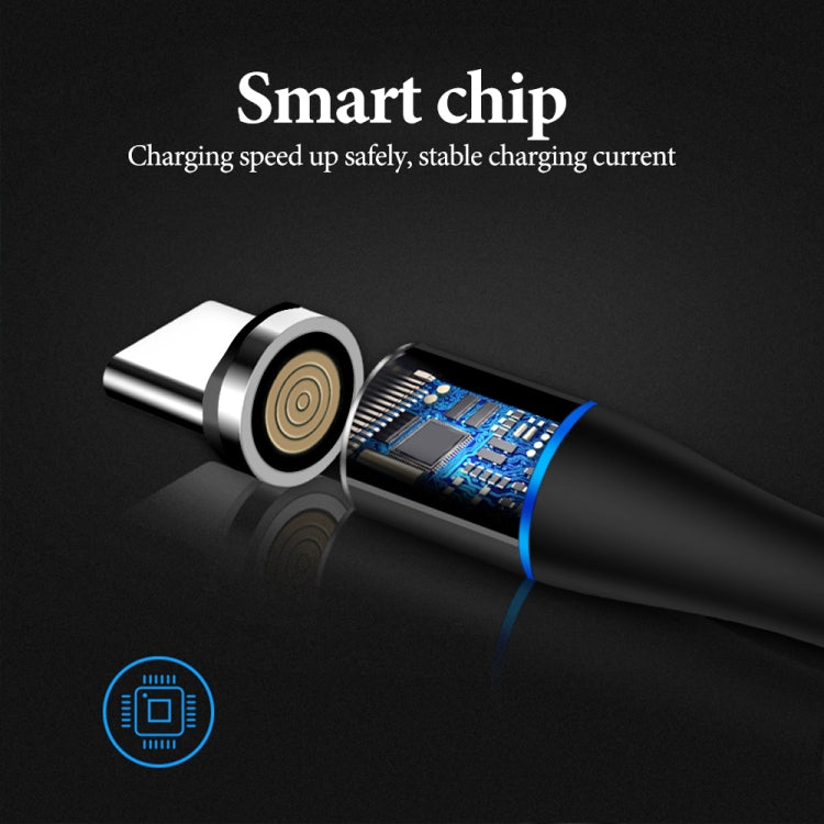 2 in 1 3A USB to Micro USB + USB-C / Type-C Fast Charge + 480Mbps Data Transmission Mobile Phone Magnetic Suction Fast Charge Data Cable Cable Length: 1m (Black)