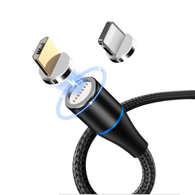2 in 1 3A USB auf 8 Pin + Micro USB Schnellladung + 480Mbps Datenübertragung Handy Magnetische Saugkraft Schnellladung Datenkabel Kabellänge: 1m ((Blau)