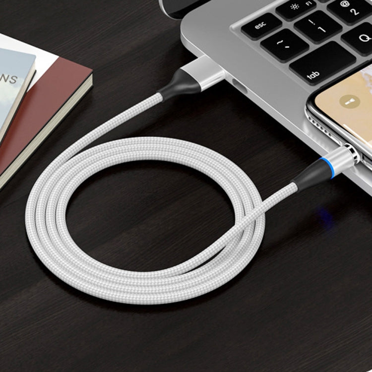 3 in 1 3A USB to 8 Pin + Micro USB + USB-C / Type-C Fast Charge + 480Mbps Data Transmission Mobile Phone Magnetic Suction Fast Charge Data Cable Cable Length: 1m (Silver)