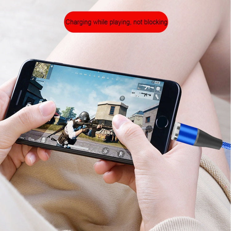 3A USB a Micro USB Carga Rápida + 480 Mbps Transmisión de Datos Teléfono Móvil Succión Magnética Carga Rápida Cable de Datos Longitud del Cable: 2 m (Azul)