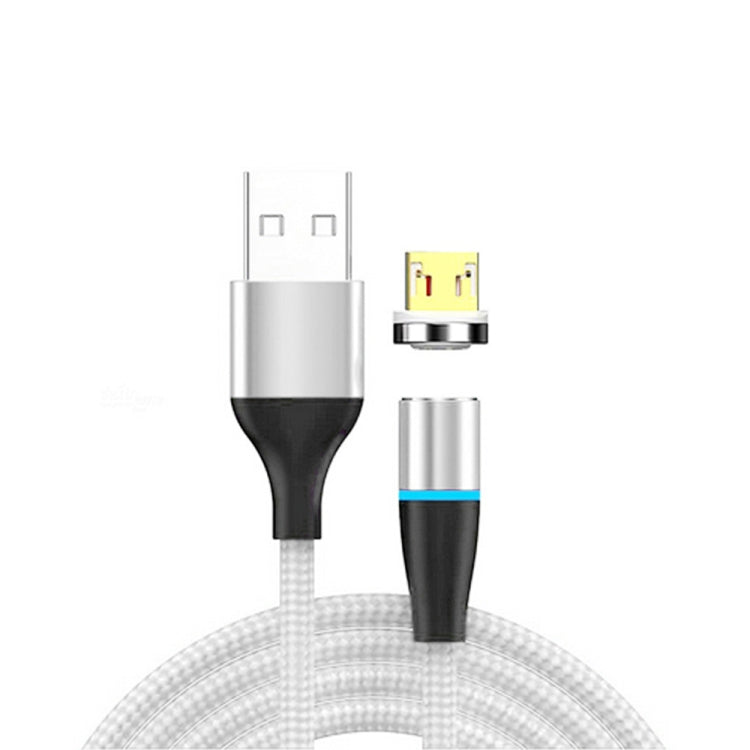 3A USB a Micro USB Carga Rápida + 480Mbps Transmisión de Datos Teléfono Móvil Succión Magnética Carga Rápida Cable de Datos Longitud del Cable: 2 m (Plateado)