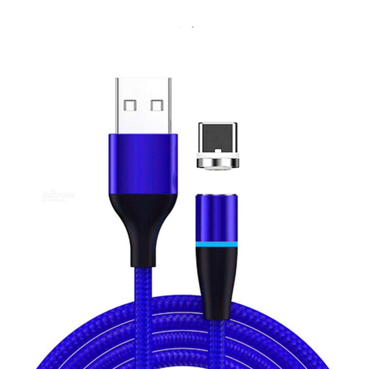 3A USB a USB-C / Tipo-C Carga Rápida + 480 Mbps Transmisión de Datos Teléfono Móvil Succión Magnética Carga Rápida Cable de Datos Longitud del Cable: 2 m (Azul)
