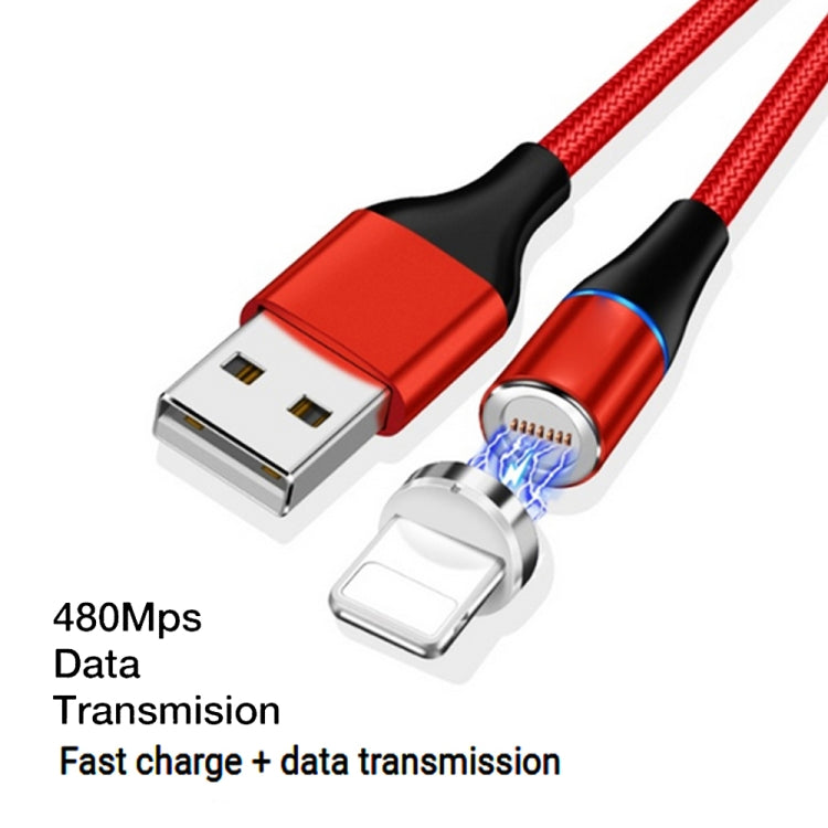 3A USB to 8 Pin Fast Charge + 480Mbps Data Transmission Mobile Phone Magnetic Suction Fast Charge Data Cable Cable Length: 2m (Red)