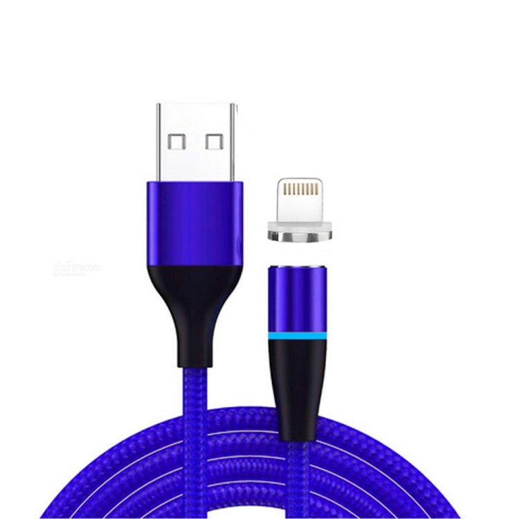 3A USB a Carga Rápida de 8 Pines + 480 Mbps Transmisión de Datos Teléfono Móvil Succión Magnética Carga Rápida Cable de Datos Longitud del Cable: 2 m (Azul)