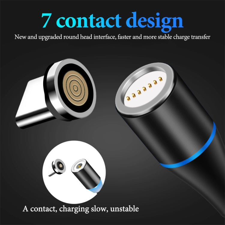 2 in 1 3A USB to 8 Pin + Micro USB Fast Charge + 480Mbps Data Transmission Mobile Phone Magnetic Suction Fast Charge Data Cable Cable Length: 2m (Blue)