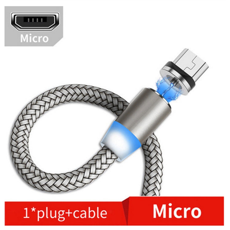 Conector de metal Magnético USB a Micro USB Cable de Datos Magnético trenzado biColor de Nylon Longitud del Cable: 1 m (Dorado)