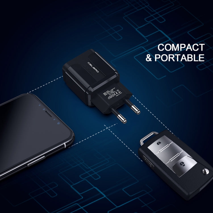 QC3.0 Portable USB 18W Universal Port Fast Charging Charger EU Plug (Black)