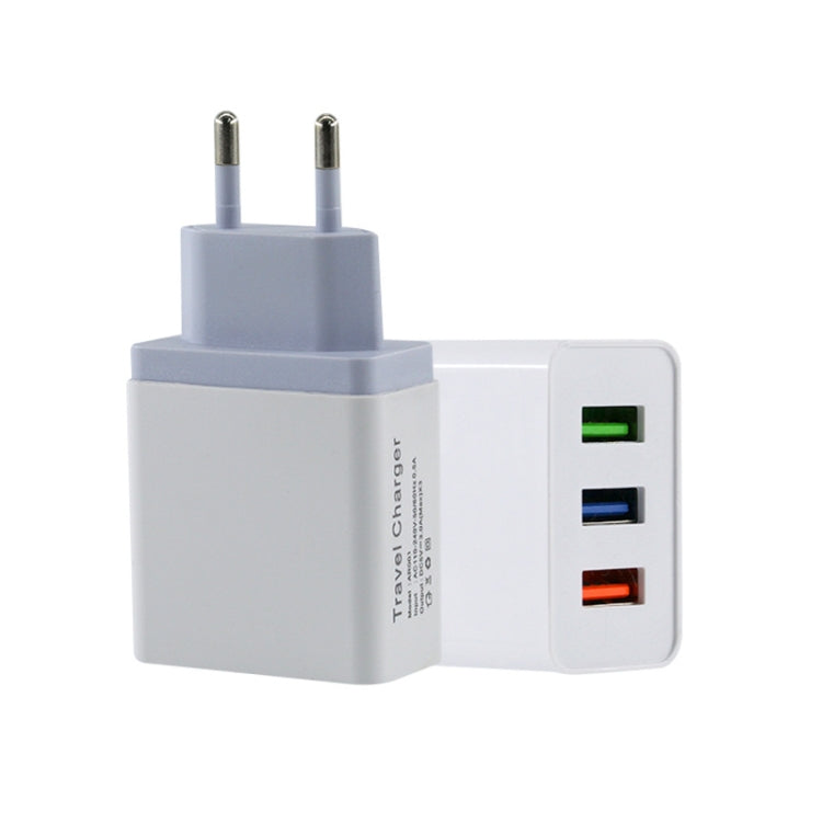 2A 3 USB PORTSTRELVEL Charger EU Plug (Grey)