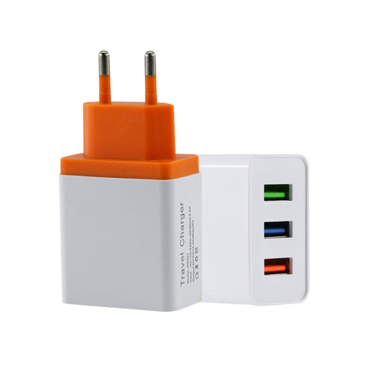 2A 3 USB PORTSTRELVEL Charger EU Plug (Orange)