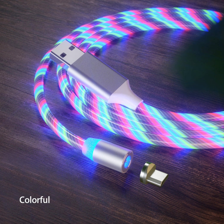 USB to Micro USB Colorful Magnetic Suction Mobile Phone Charging Cable Length: 1m (Color Light)