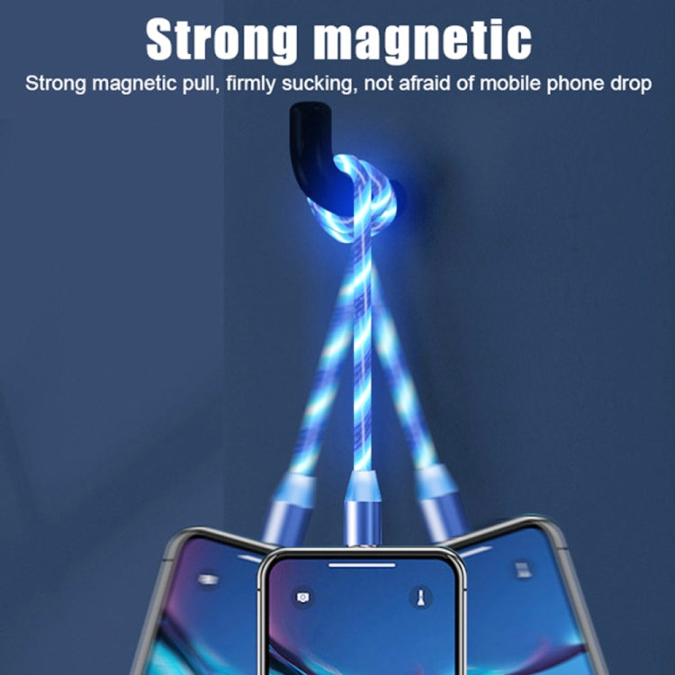 USB to Micro USB Colorful Magnetic Suction Mobile Phone Charging Cable Length: 1m (Blue Light)
