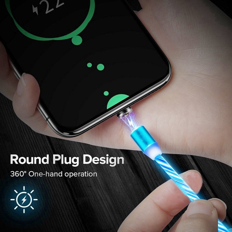 USB to Micro USB Colorful Magnetic Suction Mobile Phone Charging Cable Length: 1m (Blue Light)