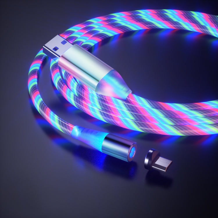 Longueur du câble de chargement de téléphone portable à aspiration magnétique USB vers Type C / USB-C coloré: 1 m (lumière de couleur)