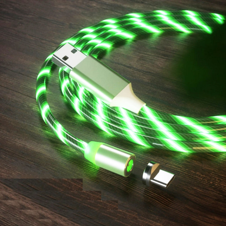 Cable de Carga para Teléfono Móvil de succión Magnética de USB a Tipo C / USB-C Colorido longitud: 1 m (luz verde)