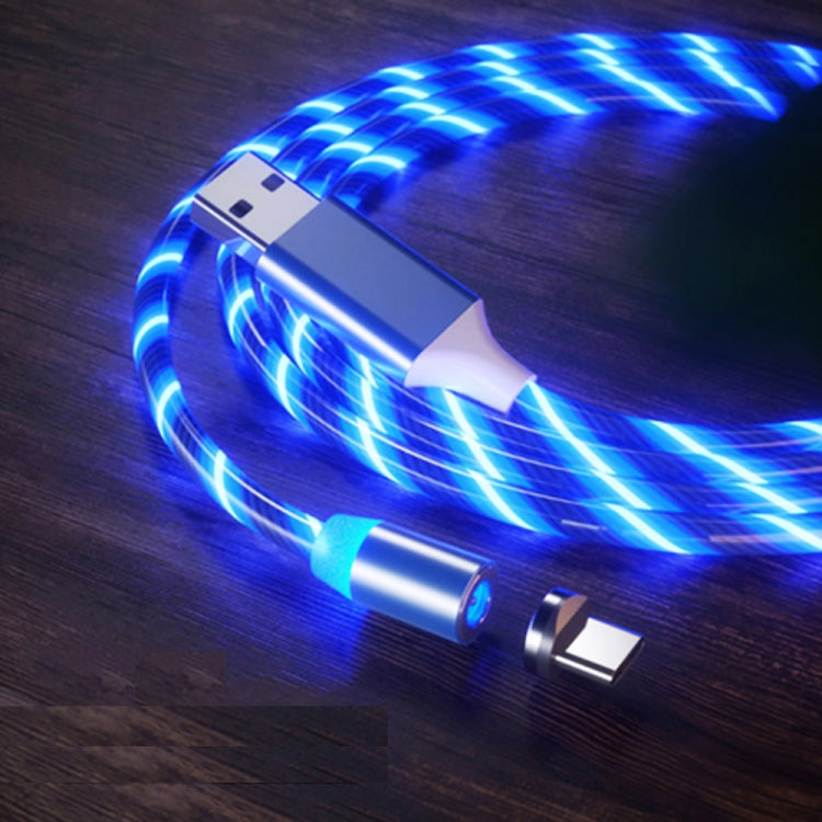 Câble de chargement de téléphone portable à aspiration magnétique USB vers Type C / USB-C Longueur colorée: 1 m (lumière bleue)