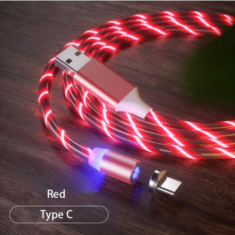 USB vers Type C / USB-C Câble de chargement de téléphone portable à aspiration magnétique coloré Longueur: 1 m (lumière rouge)