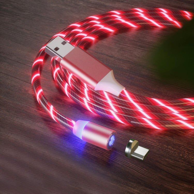 USB to Micro USB Colorful Magnetic Suction Mobile Phone Charging Cable Length: 2m (Red Light)