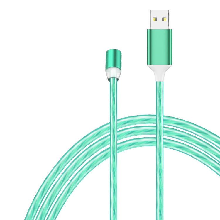 2 en 1 USB a Type-C / USB-C + Micro USB Cable de Carga Streamer Colorido de absorción Magnética Longitud: 2 m (luz verde)