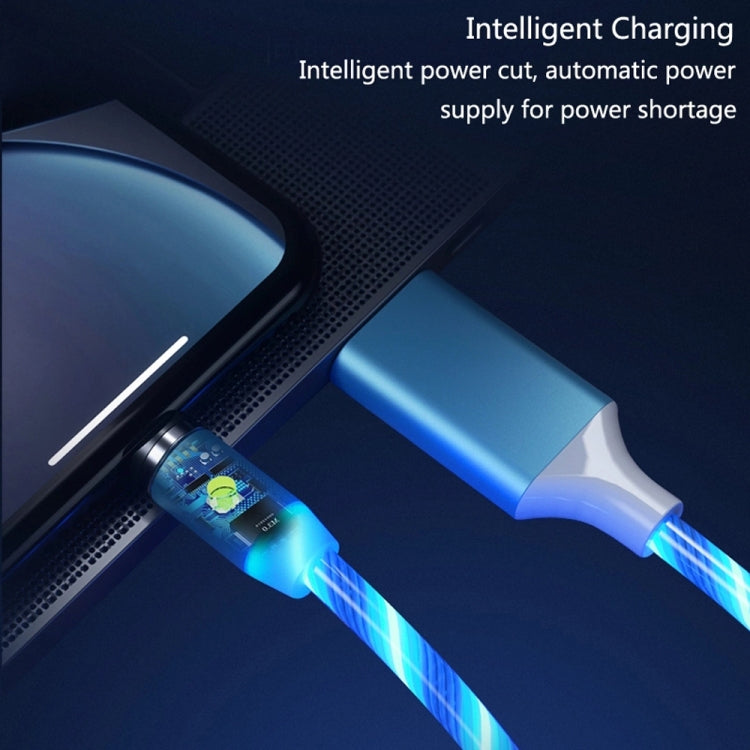 2 en 1 USB vers 8 broches + Type-c / USB-C Absorption magnétique Câble de charge pour téléphone portable Streamer Coloré Longueur : 2 m (lumière bleue)