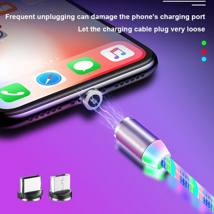 3 in 1 USB to 8 PIN + Type-C / USB-C + Micro USB Magnetic Absorption Magnetic Charging Cable length: 2m (Color light)
