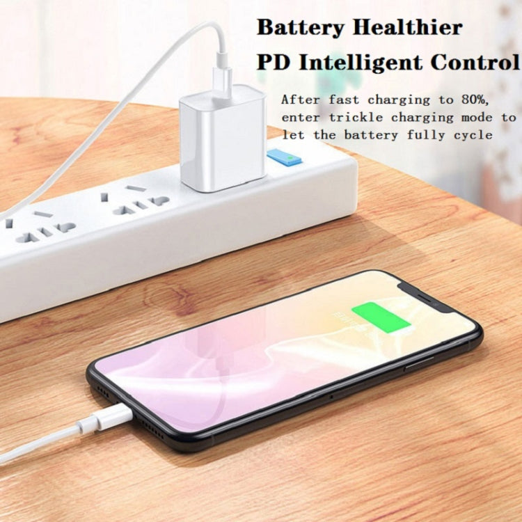 2 in 1 PD 20W Single Port USB-C/Type-C Travel Charger + 3A PD3.0 USB-C/Type-C Matching 8Pin Fast Charging Data Cables Cable Length: 1m Plug from the EU