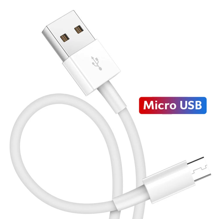 Chargeur Double Entrée USB-A 2.4A Câble Micro USB Blanc
