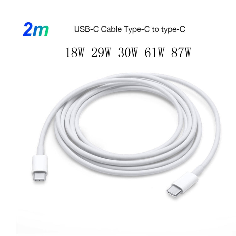 2 en 1 PD 30W USB-C / Type-C + 3A PD 3.0 USB-C / Type-C a USB-C / Type-C Juego de Cables de Datos de Carga Rápida Longitud del Cable: 2 m Enchufe AU