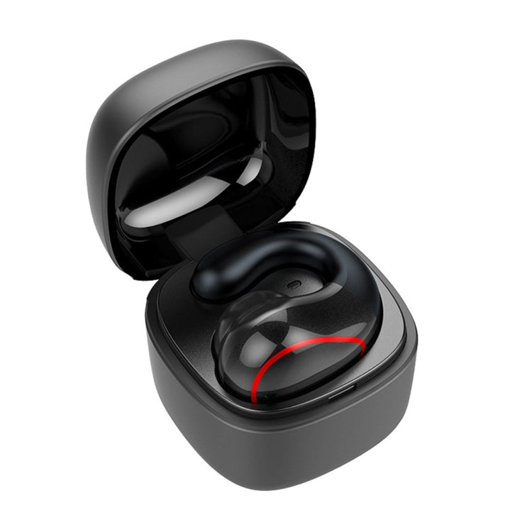 T25 Écouteurs intra-auriculaires invisibles sans fil Bluetooth 5.0 sur les oreilles Appels haute définition Casque à conduction osseuse en veille super longue (Noir)