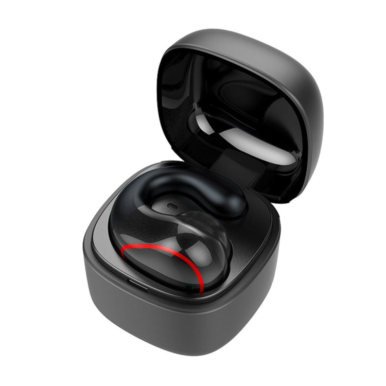 T25 Auriculares Inalámbricos invisibles de una sola Oreja con Bluetooth 5.0 para colocar sobre las Orejas llamadas de alta definición Auriculares de conducción ósea en espera súper larga (Negro)