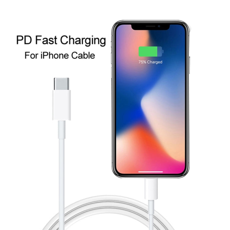 A2344 20W PD 3.0 Type-C / USB-C Foldable Travel Charger + USB-C / Type-C Matching 8 Pin Fast Charging Data Cables UK Plug length: 2m