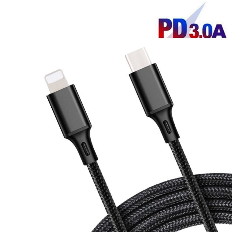 PD 18W USB-C / TYPS-C to 8 PIN Nylon Braided Data is suitable for IPHONE / IPAD series Length: 1.5m (Black)