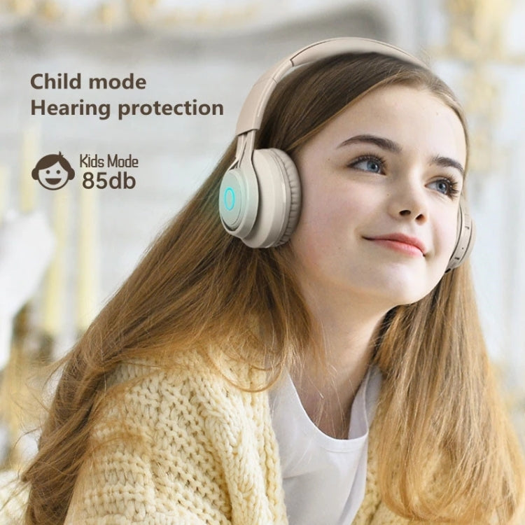 BT06C Lindo Auriculares Inalámbricos Bluetooth 5.0 para niños con Micrófono LED SUPPPORT AUX-IN (PINK)