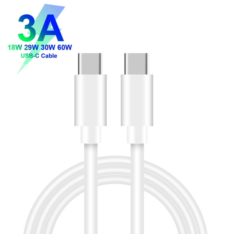40W PD3.0 Dual Port USB-C / Type C Charger / with TYP-C to Type-C Data Cable UK Plug (White)